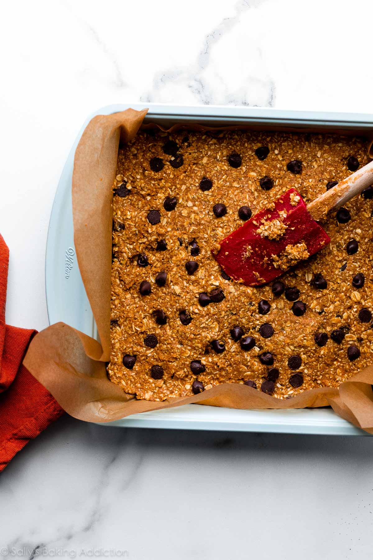 pumpkin oatmeal bars before baking