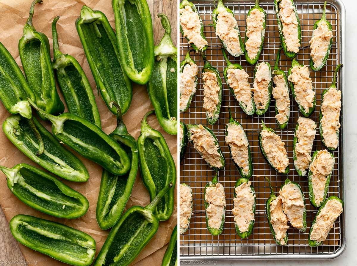 halved jalapeños.