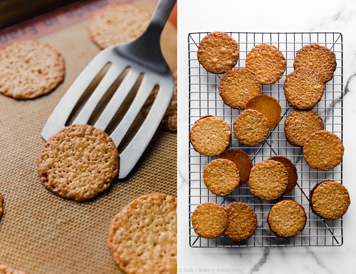 Thin and crisp lace cookies
