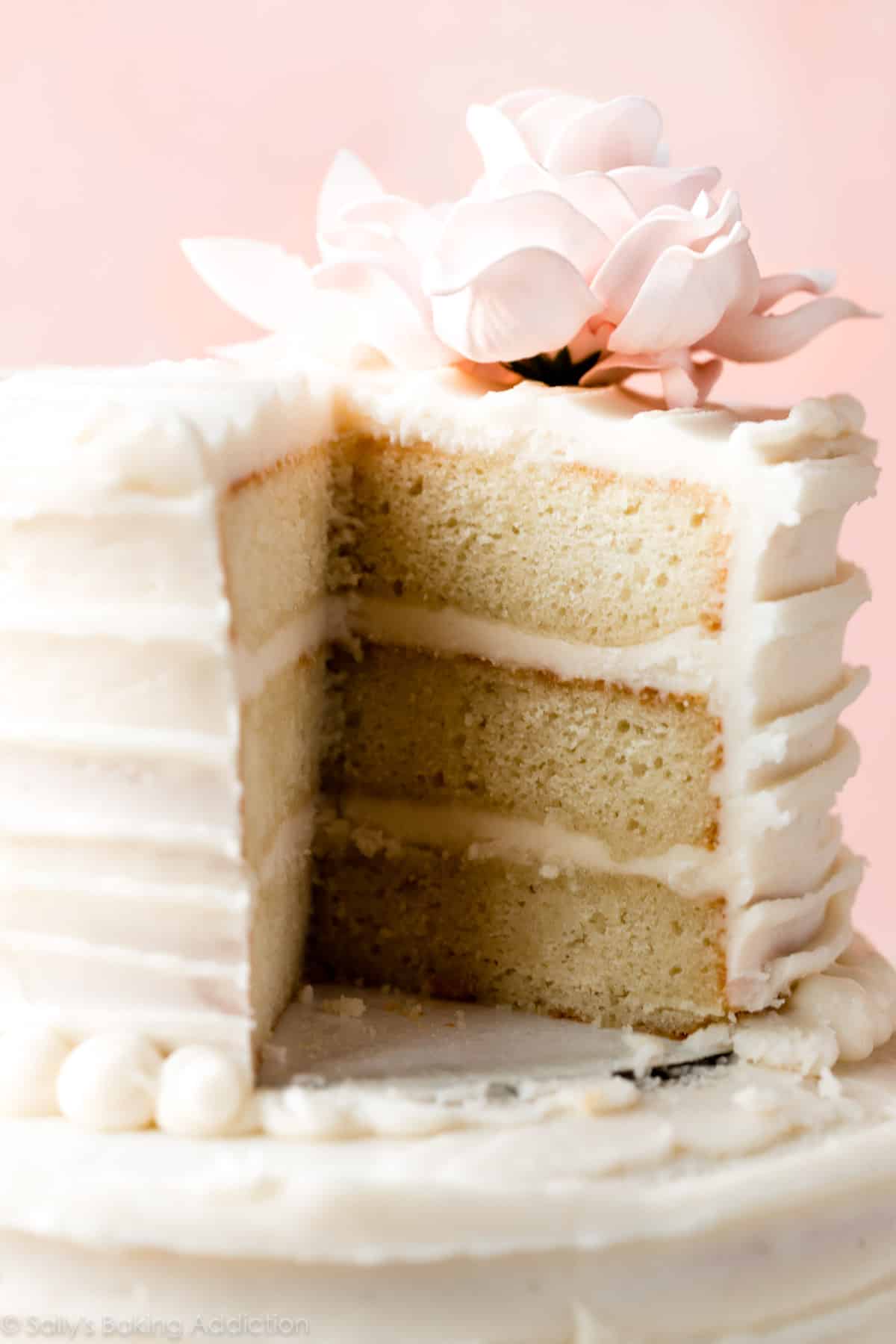 homemade 2 tier vanilla wedding cake