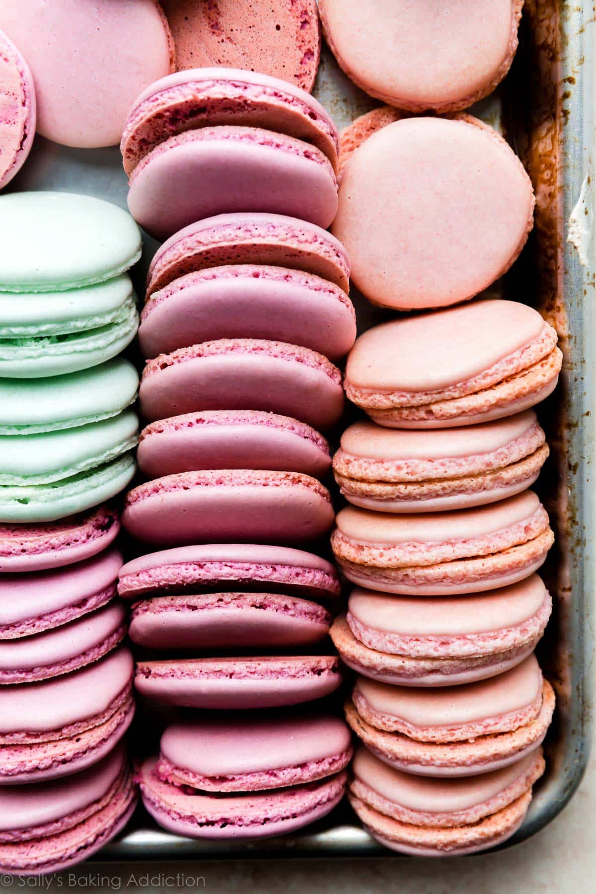 baked macaron shells before adding a filling
