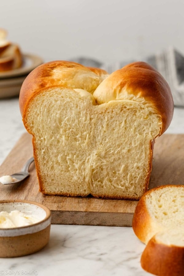 inside of homemade brioche bread.